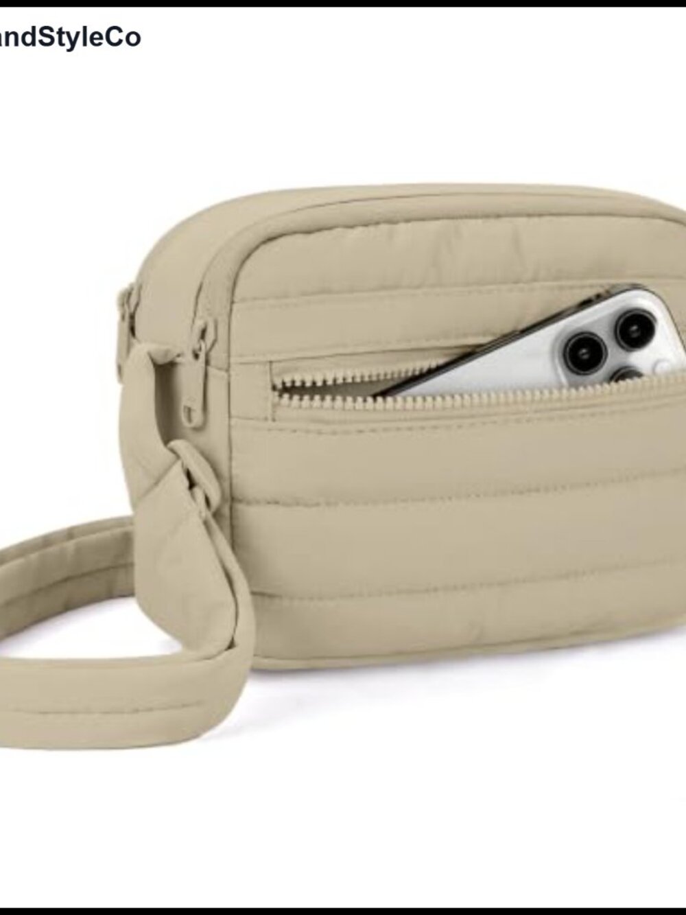 Puffy Mini Crossbody Bag with RFID Blocking - Nylon Travel Purse